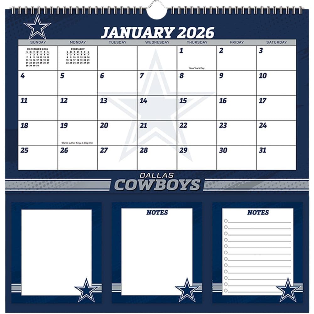 image NFL Dallas Cowboys 2027 Memomate Spiral Wall Calendar Main Product Image