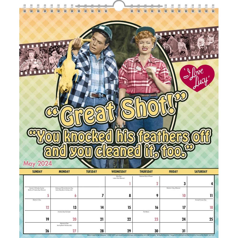 I Love Lucy Special Edition Poster 2024 Wall Calendar Interior 3