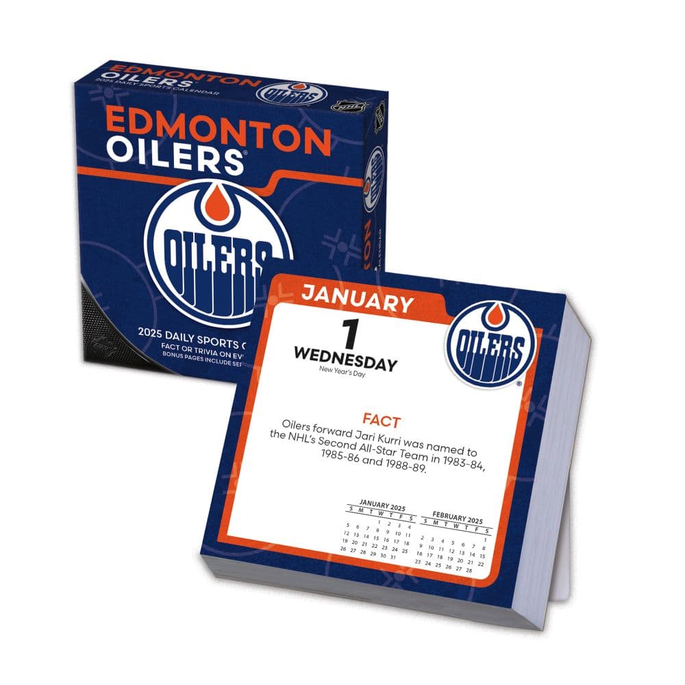 NHL Edmonton Oilers 2025 Desk Calendar Main Product Image