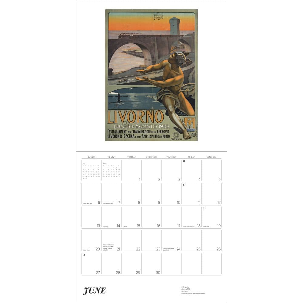 Italy Vintage Travel Posters 2027 Wall Calendar Second Alternate Image