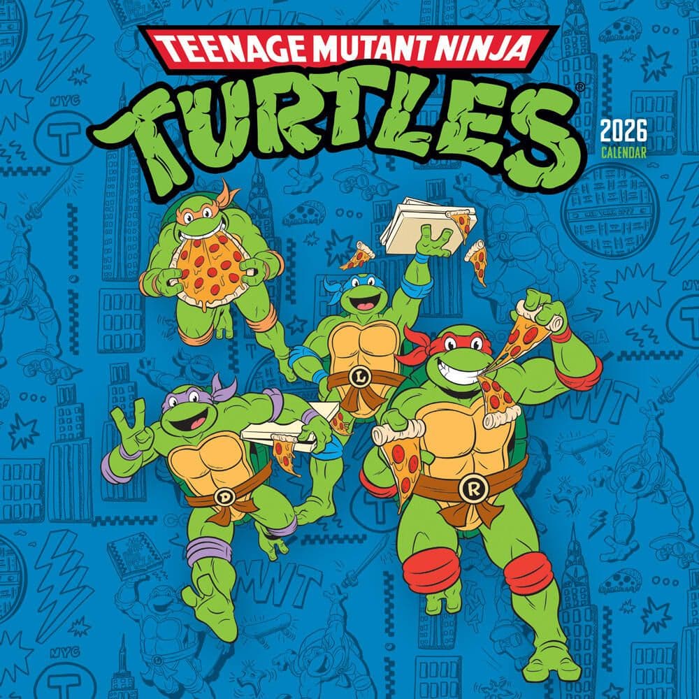 TMNT Classic 2026 Mini Wall Calendar Main Product Image