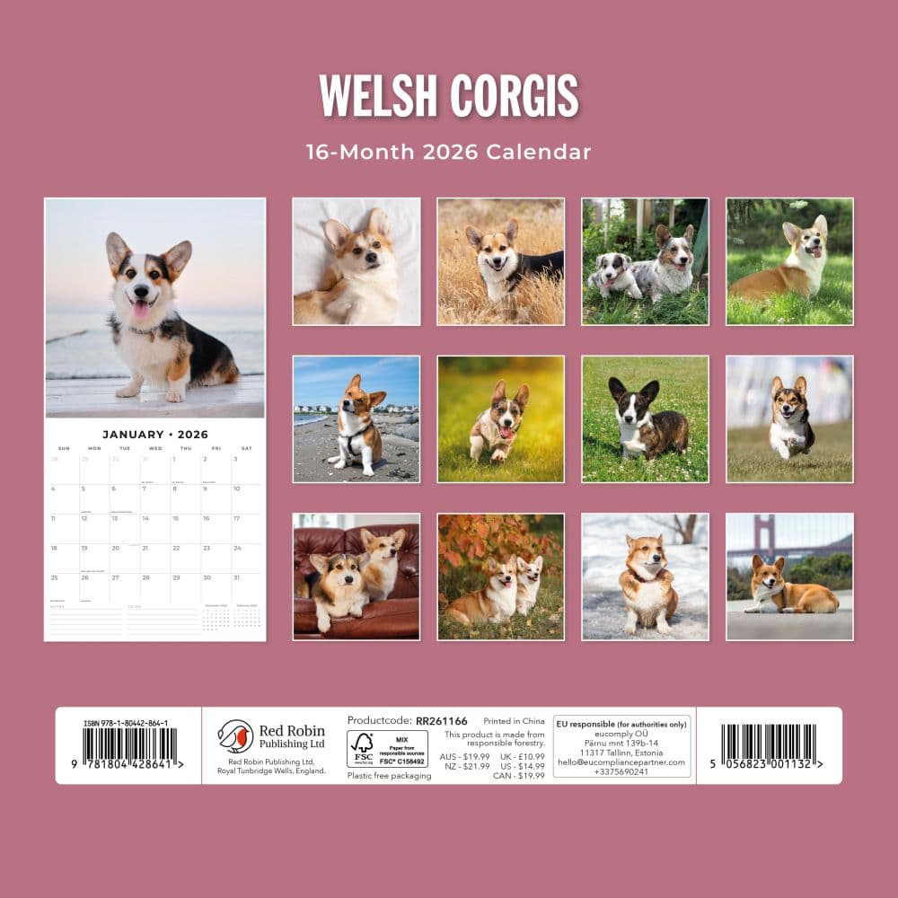 Welsh Corgis 2026 Wall Calendar First Alternate Image