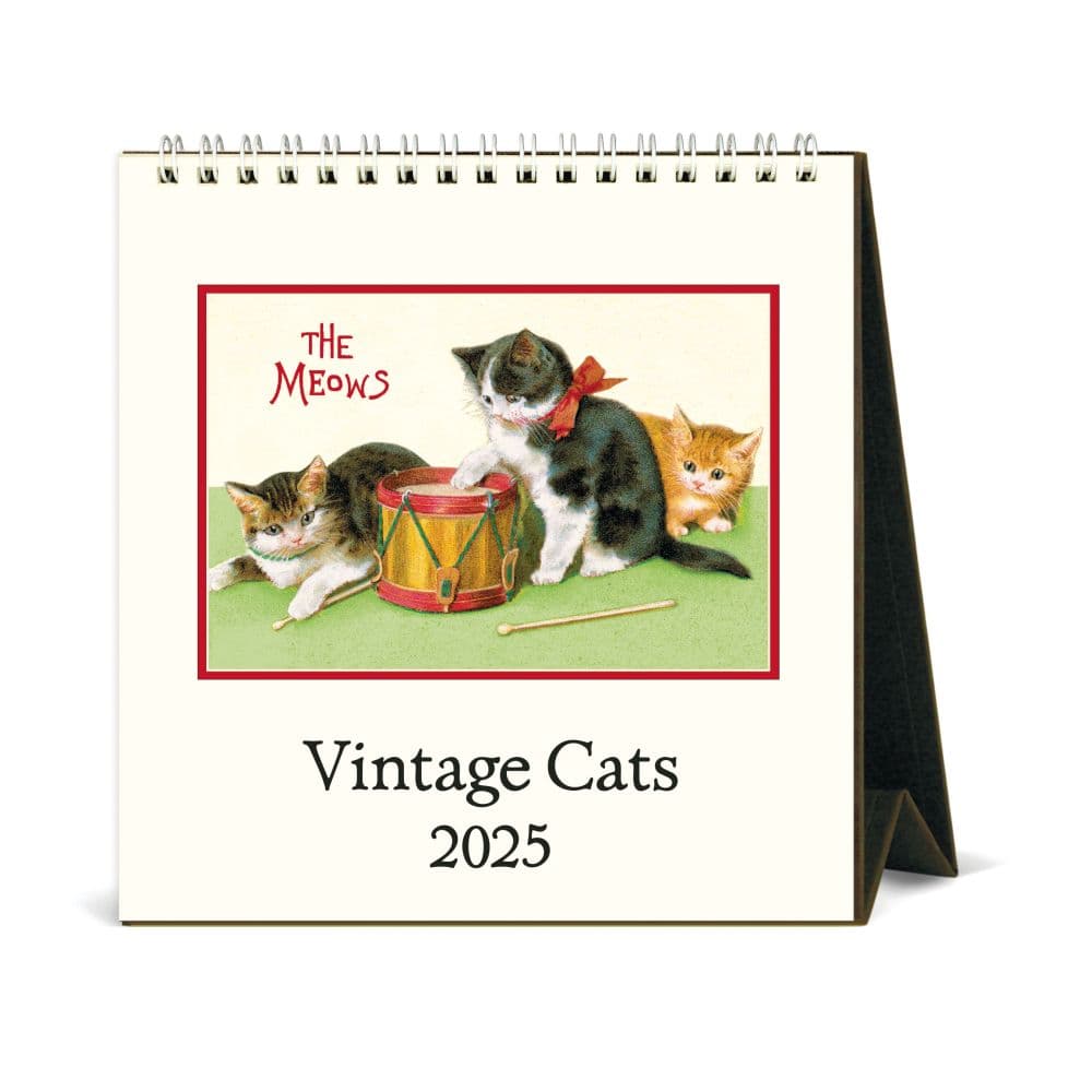 Cats Vintage 2025 Easel Desk Calendar Main Image