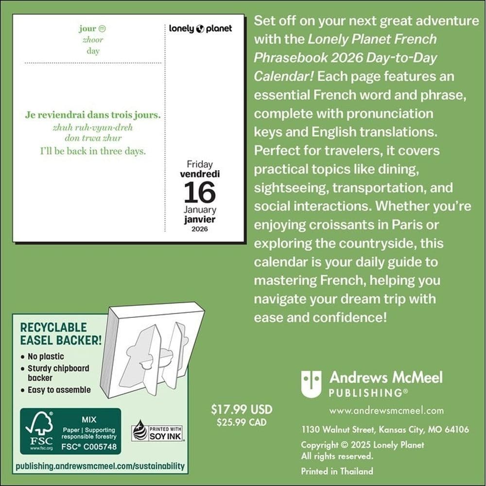 Lonely Planet French 2026 Desk Calendar First Alternate Image