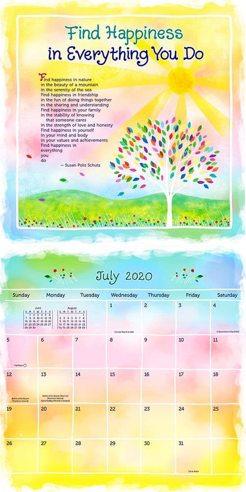 Think Positive Thoughts Wall Calendar