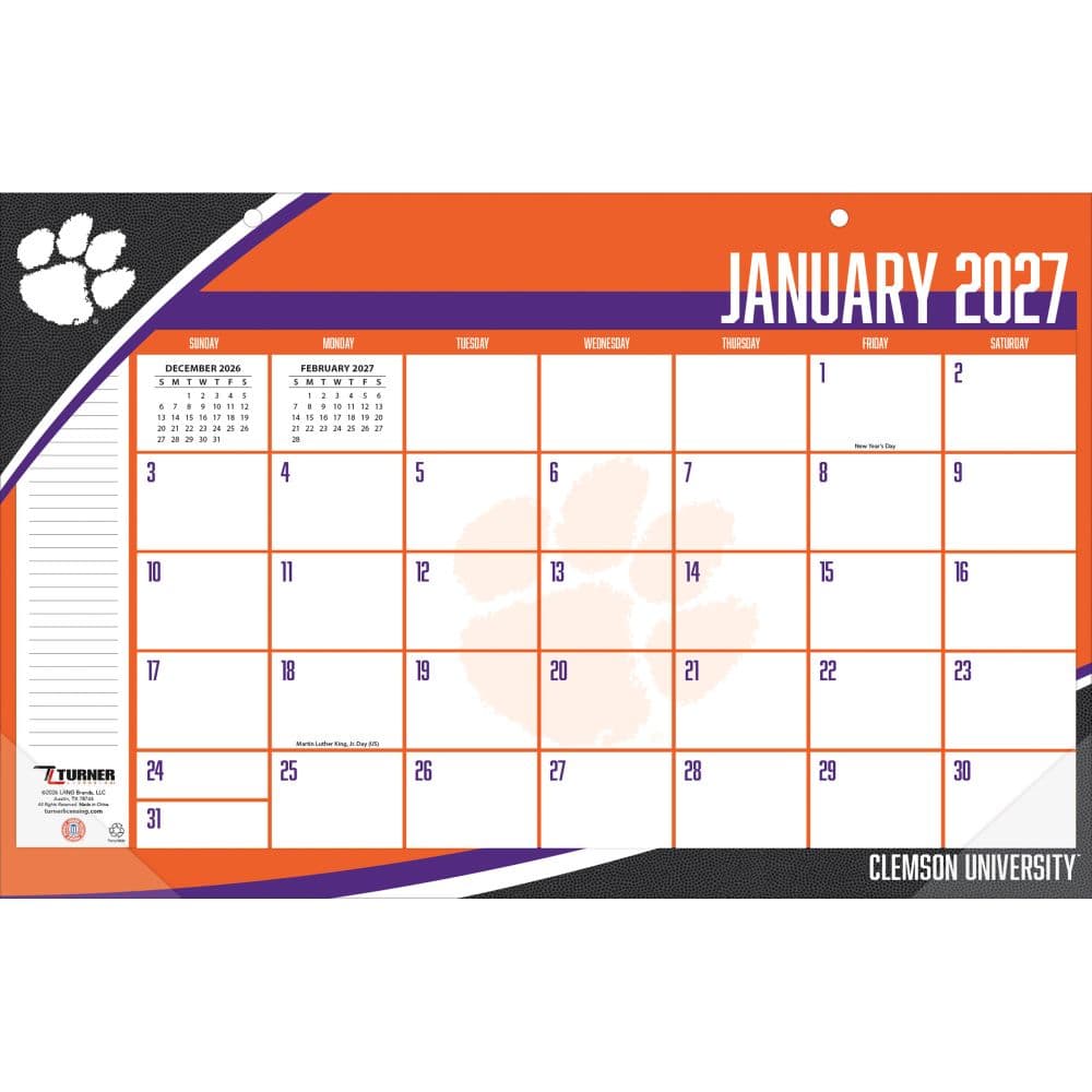 Clemson Tigers 2027 Desk Pad 17" X 11" First Alternate Image