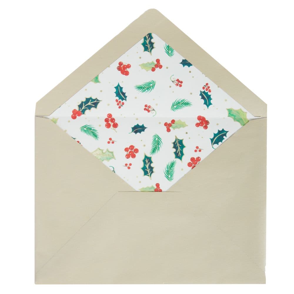 Holly Berry Wreath 8 Count Boxed Christmas Cards Second Alternate Image width="1000" height="1000"