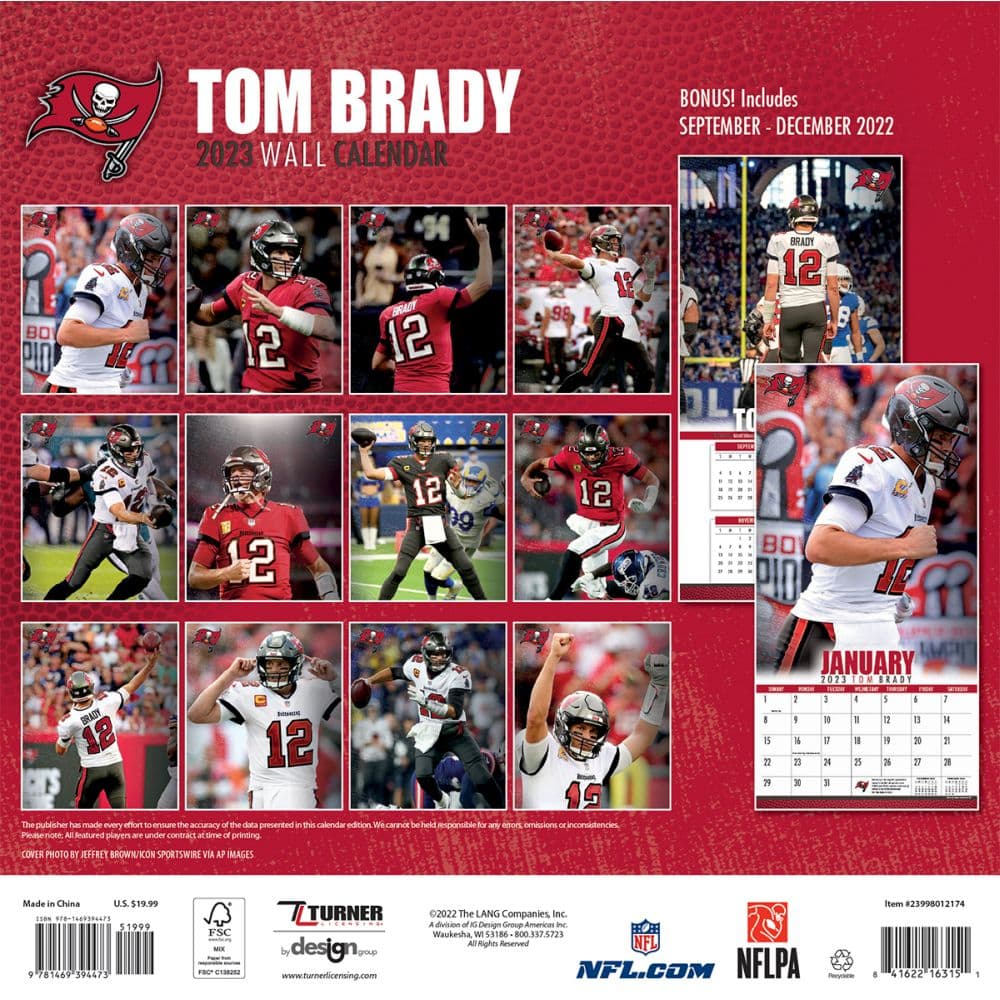NFL Tom Brady 2023 Wall Calendar - Calendars.com