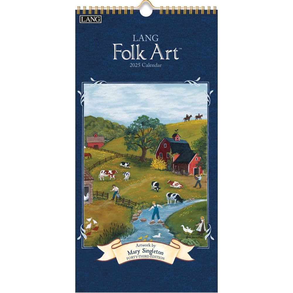 LANG Folk Art 2025 Vertical Wall Calendar by Mary Singleton