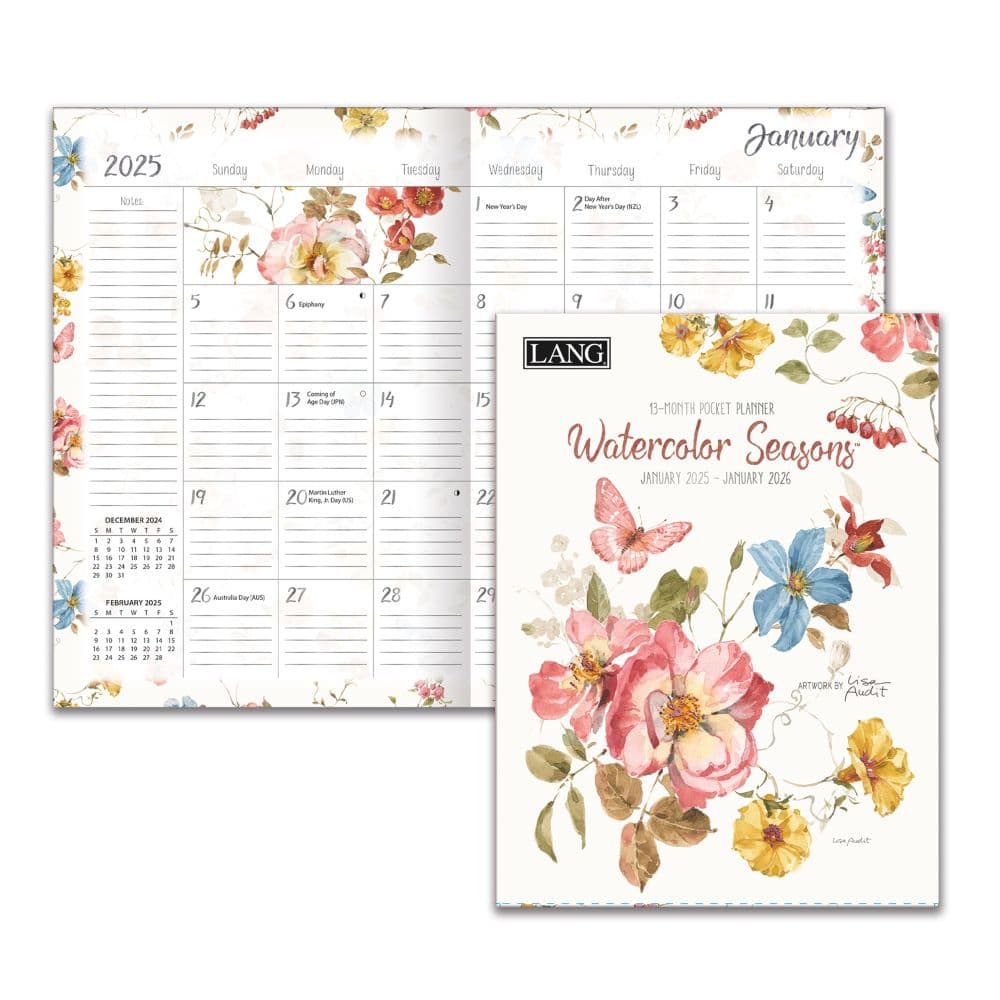 Watercolor Seasons 2025 Monthly Pocket Planner by Lisa Audit_ALT1