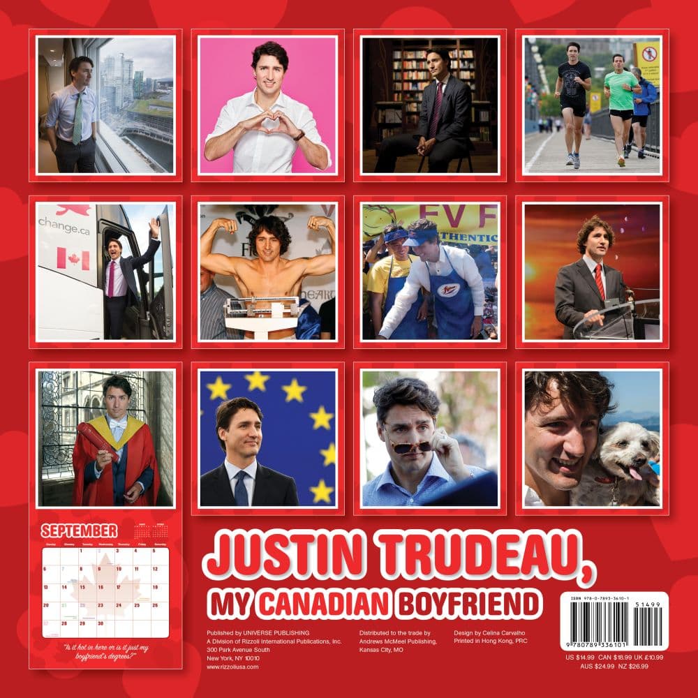 Justin Trudeau My Canadian Boyfriend Wall Calendar