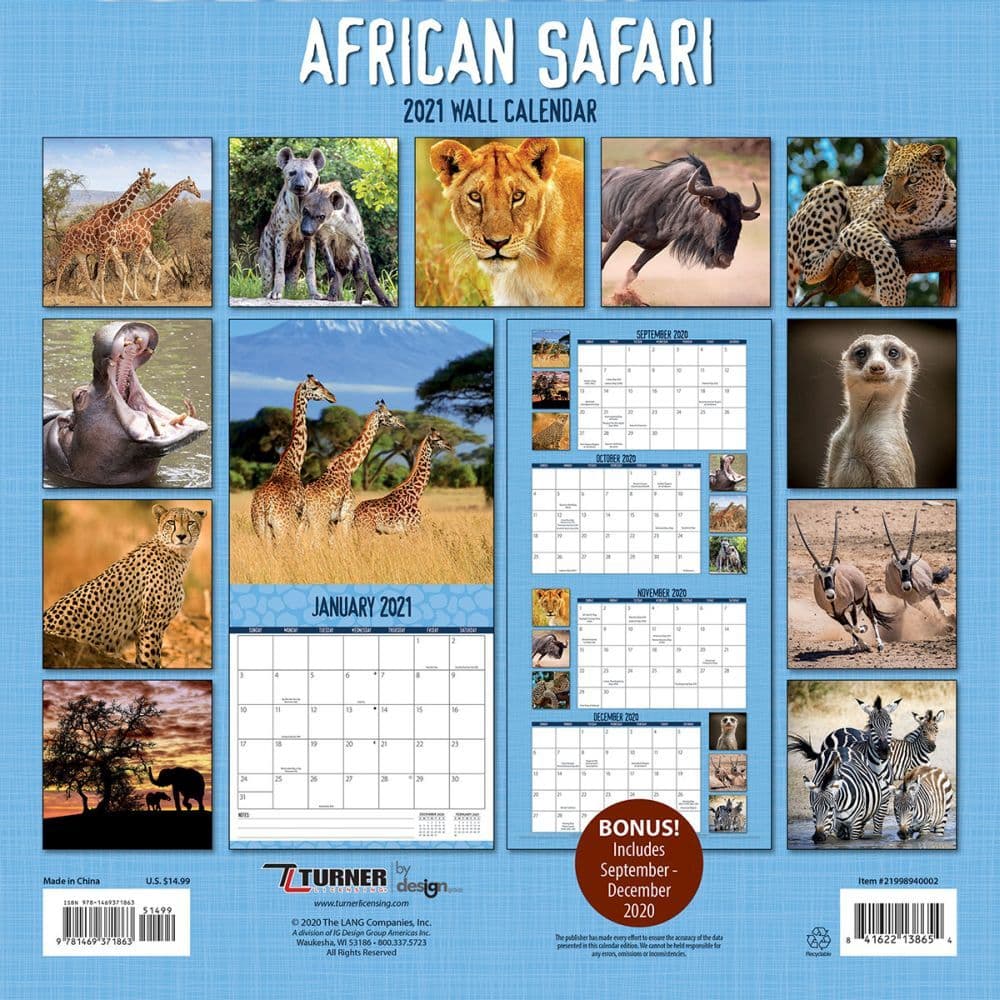 African Safari Wall Calendar