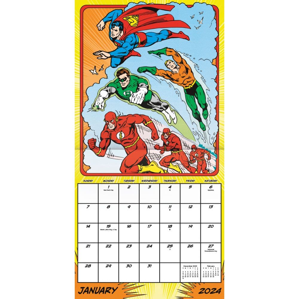 Justice League Classic 2024 Wall Calendar