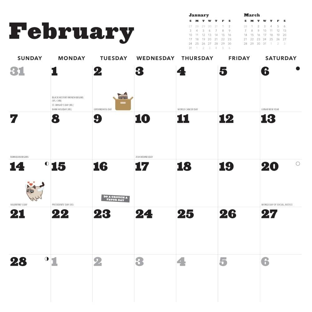 Grumpy Cat 2027 Wall Calendar Fifth Alternate Image