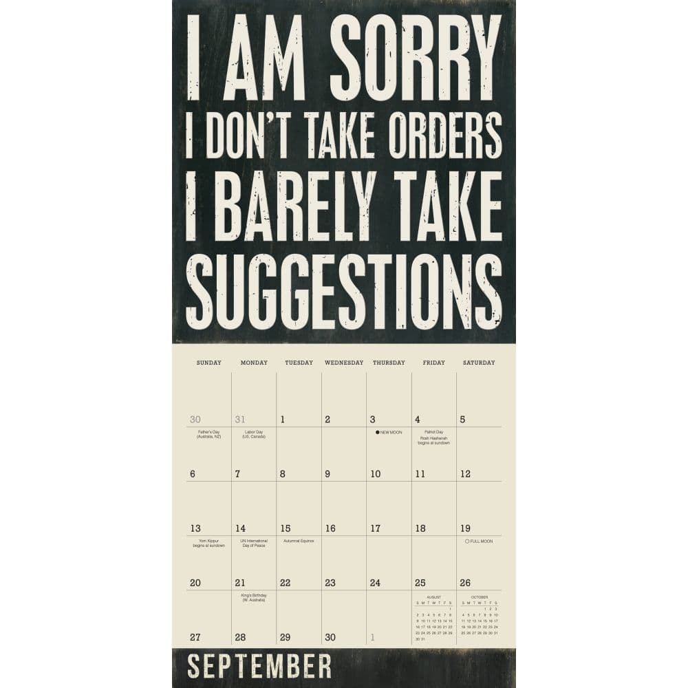 Words to Live By 2026 Wall Calendar Third Alternate Image