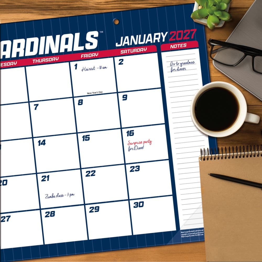 MLB St Louis Cardinals Small 2027 Desk Pad Fourth Alternate Image