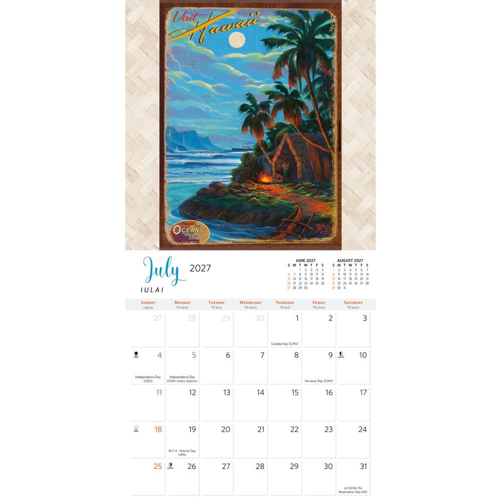 Vintage Hawaii 2027 Deluxe Wall Calendar Second Alternate Image