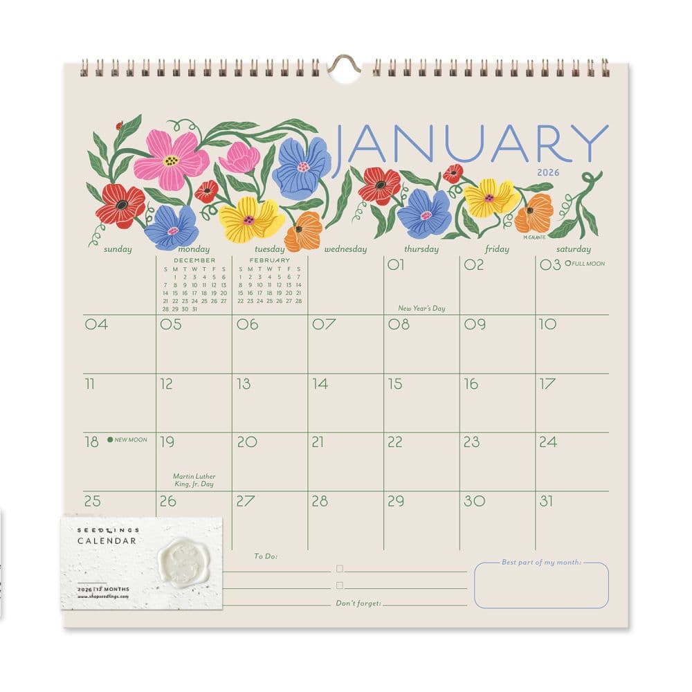 Garden Party Seedlings 2026 Wall Calendar Second Alternate Image