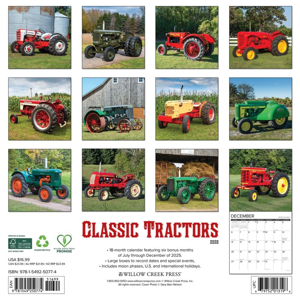 Classic Tractors 2026 Wall Calendar First Alternate Image