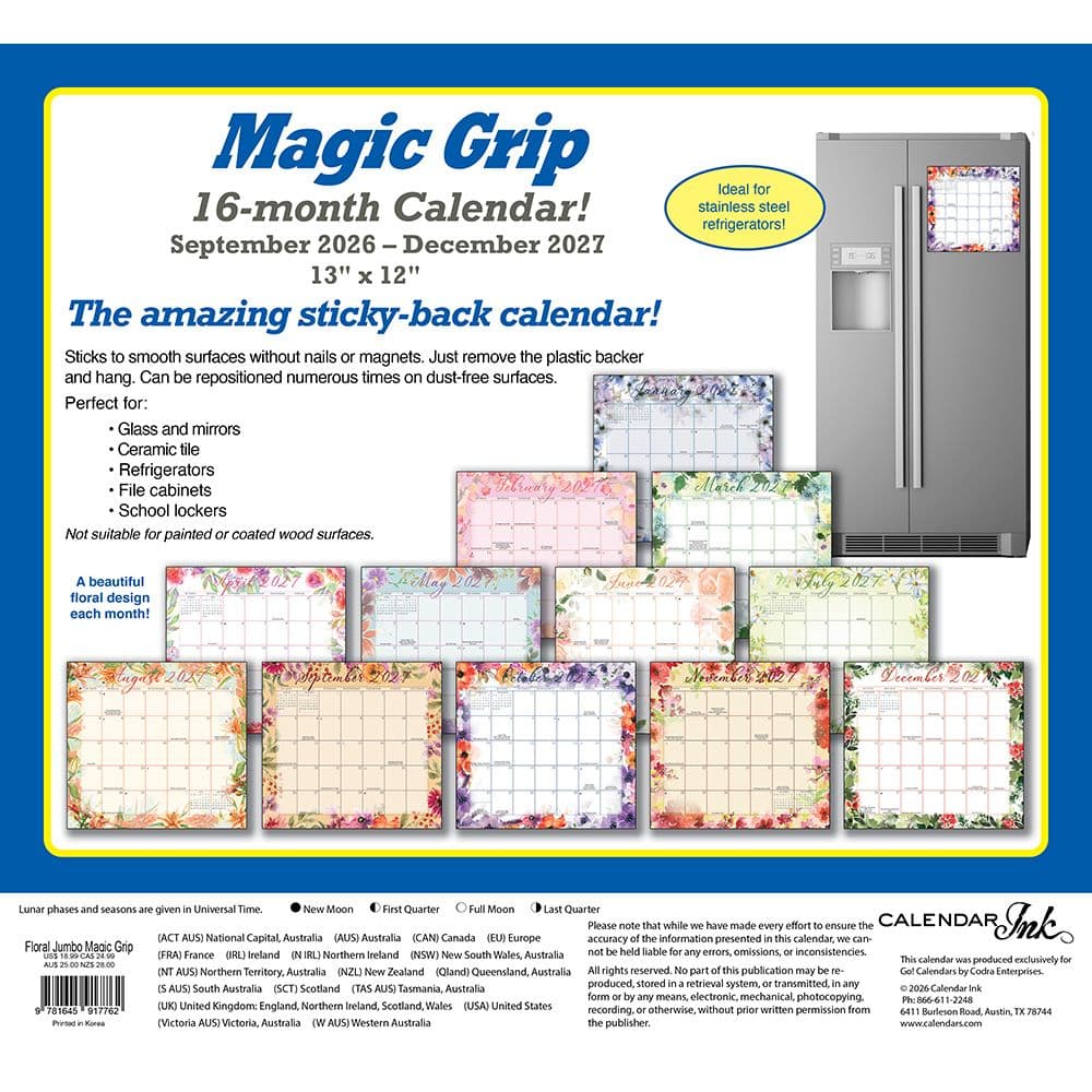 Floral Jumbo Magic Grip 2027 Wall Calendar First Alternate Image