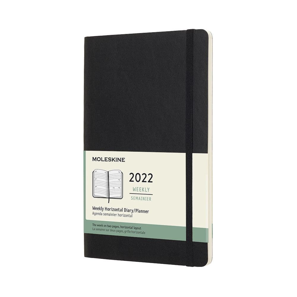 Moleskine 2022 Large Weekly Soft Cover Horizontal Planner (Black)