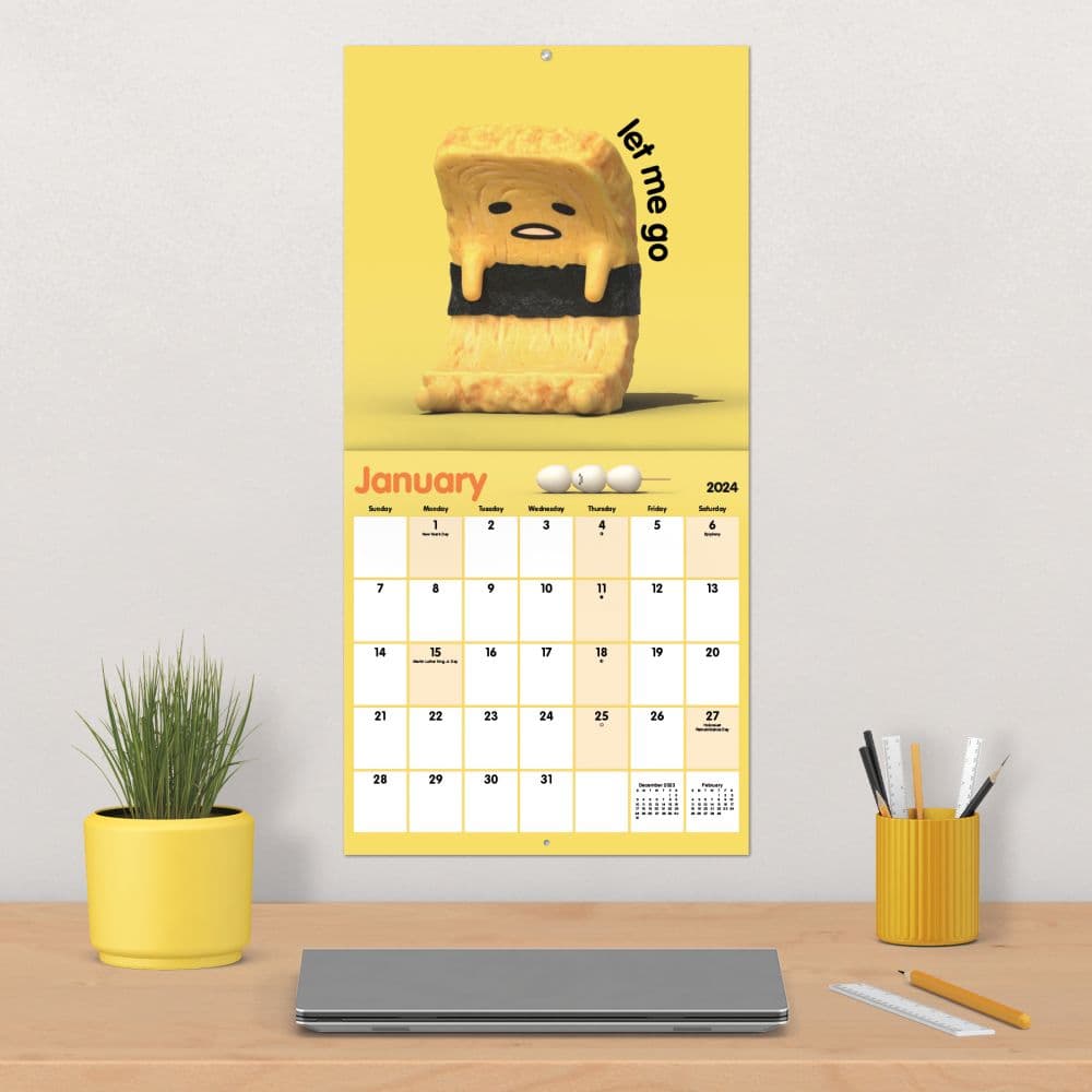 Gudetama 2024 Wall Calendar