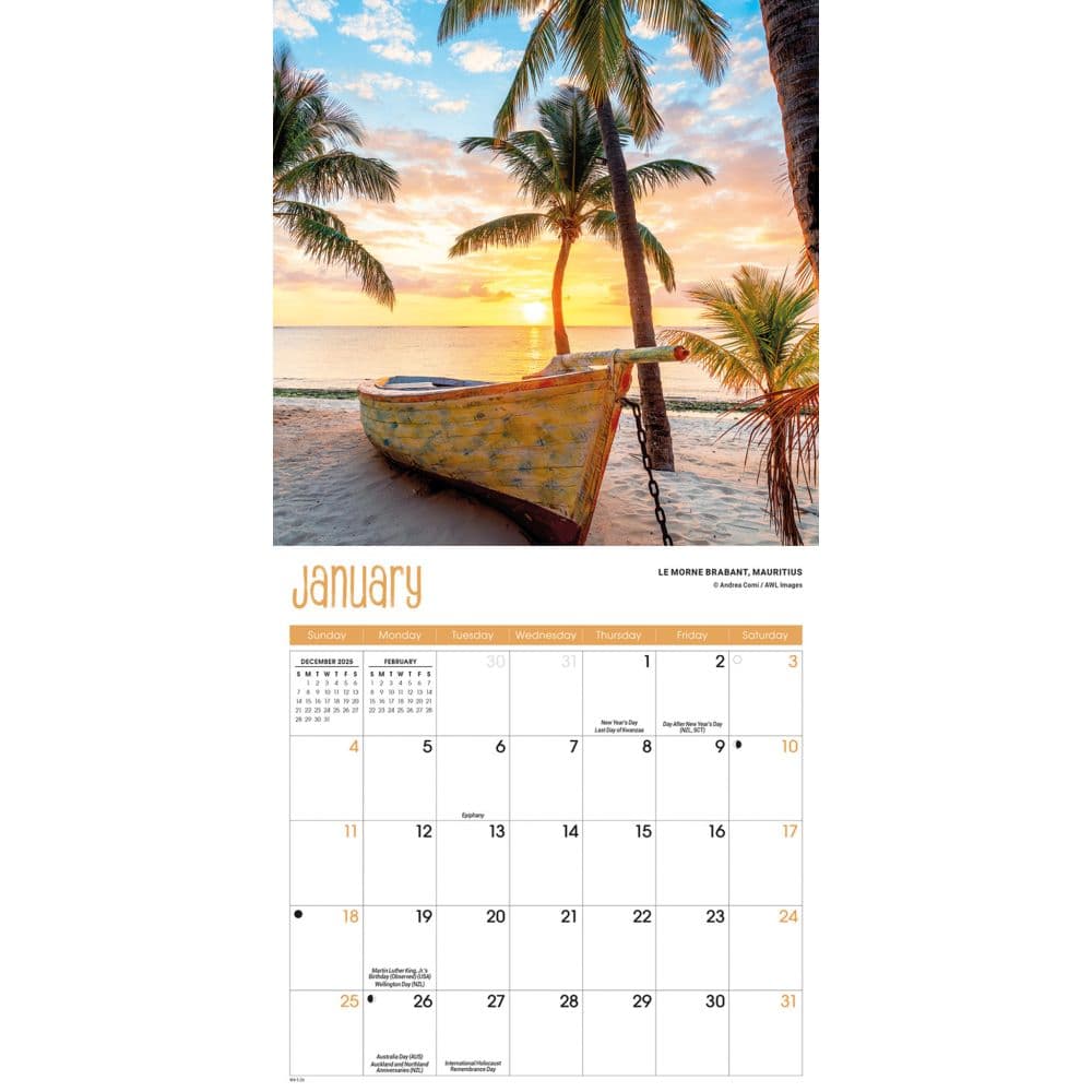 Beaches 2026 Mini Wall Calendar Second Alternate Image