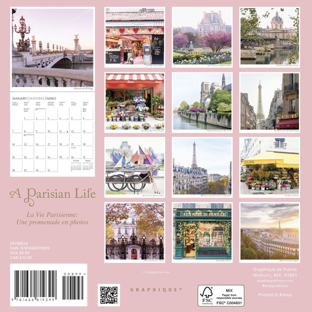 Parisian Life 2024 Mini Wall Calendar