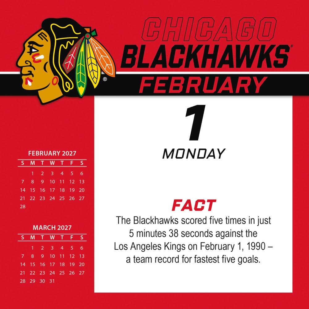 NHL Chicago Blackhawks 2027 Desk Calendar Third Alternate Image