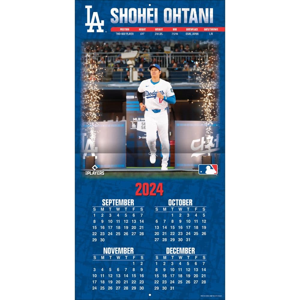 MLB Shohei Ohtani 2025 Wall Calendar Second Alternate Image