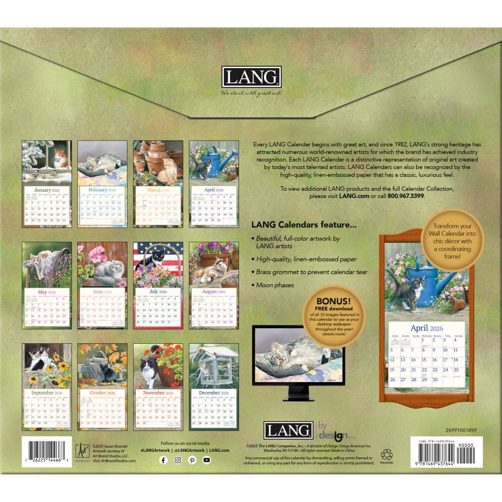 Cats in the Country 2026 Wall Calendar by Susan Bourdet_ALT2