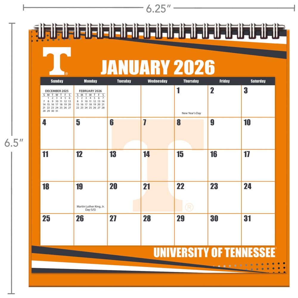 Tennessee Volunteers 2026 Easel Desk Calendar Second Alternate Image