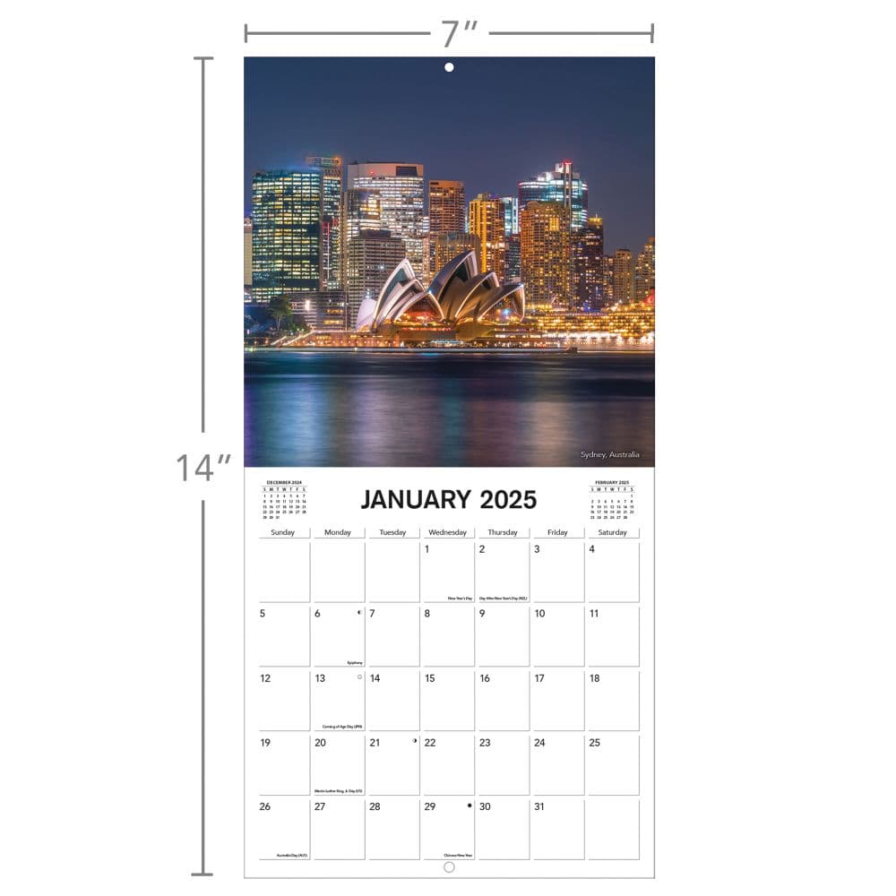 City Skylines 2025 Mini Wall Calendar Alt6