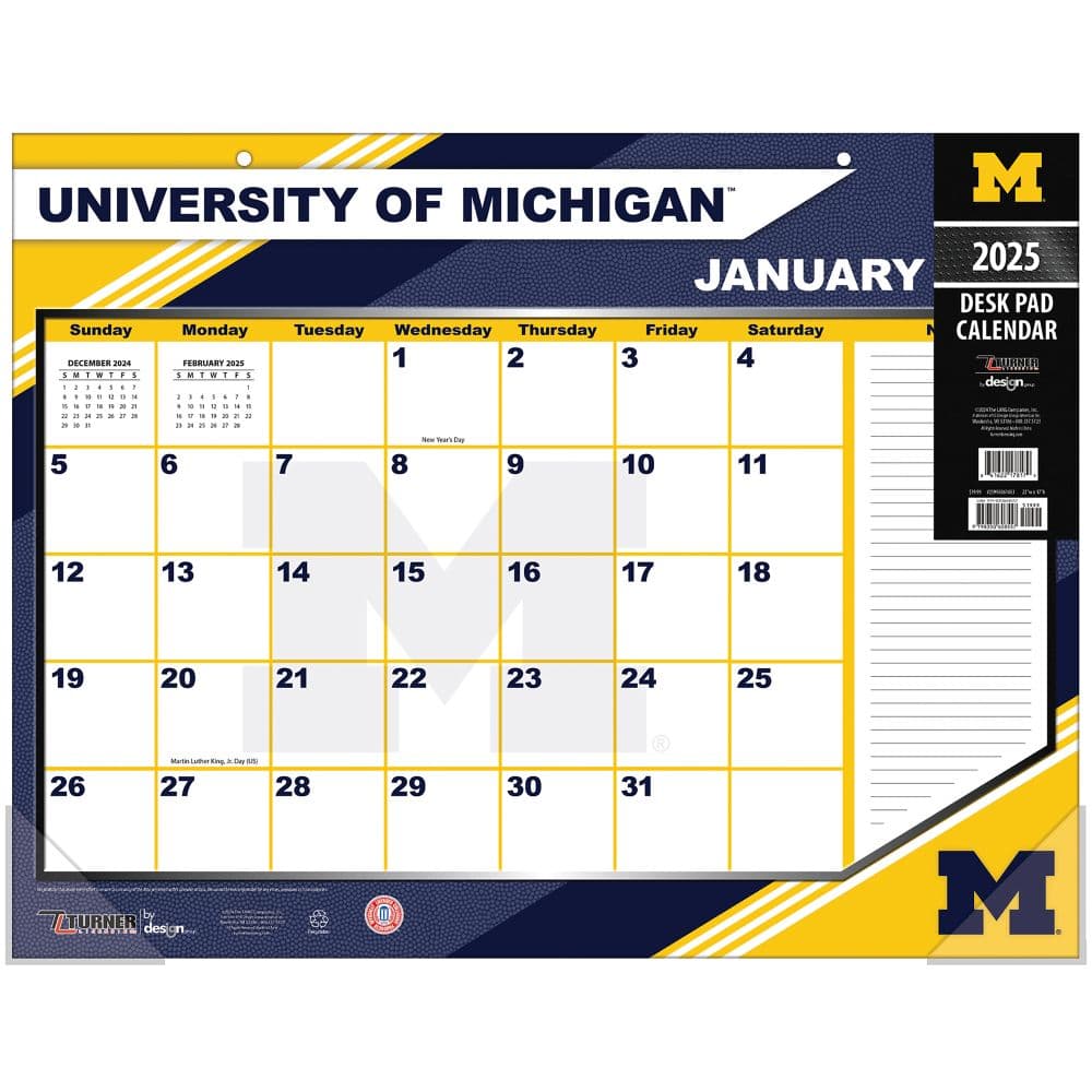 COL Michigan Wolverines 2025 Desk Pad Main Image