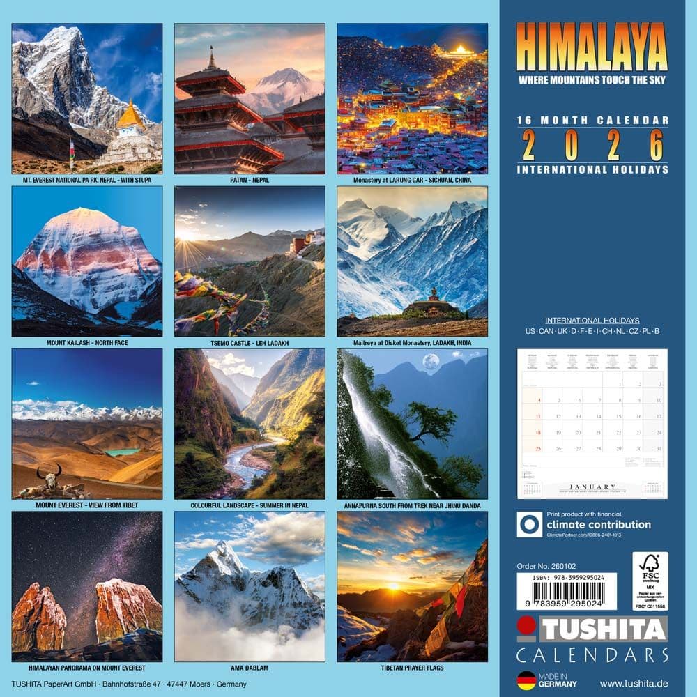 Himalaya 2026 Wall Calendar First Alternate Image