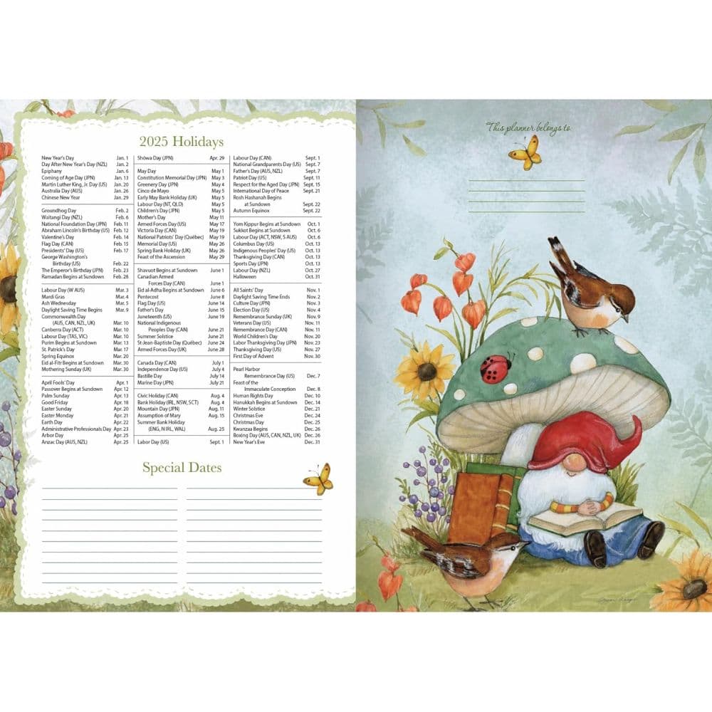 Gnome Sweet Gnome by Susan Winget 2025 Monthly Planner