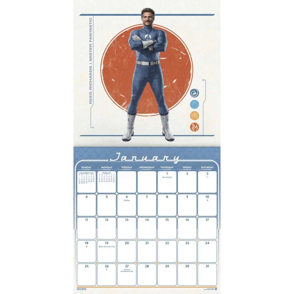Fantastic Four 2026 Wall Calendar Second Alternate Image