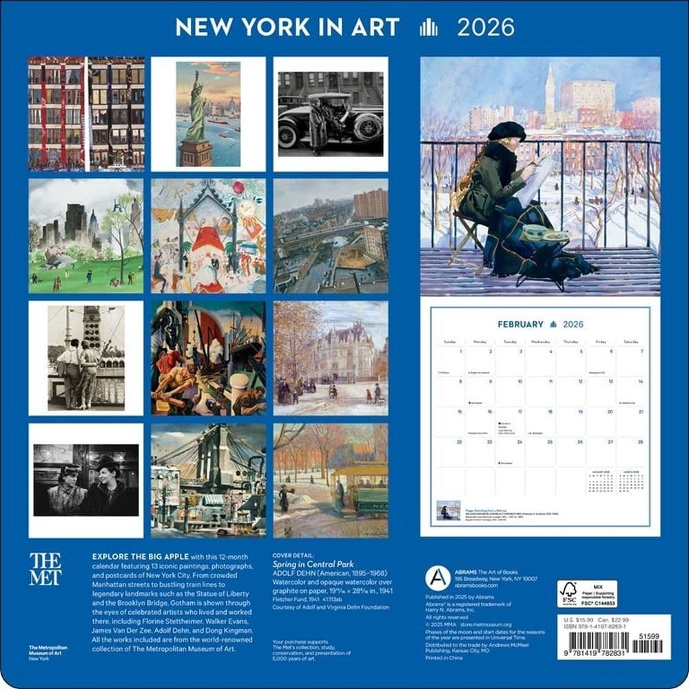 New York in Art Metropolitan Museum of Art 2026 Wall Calendar First Alternate Image