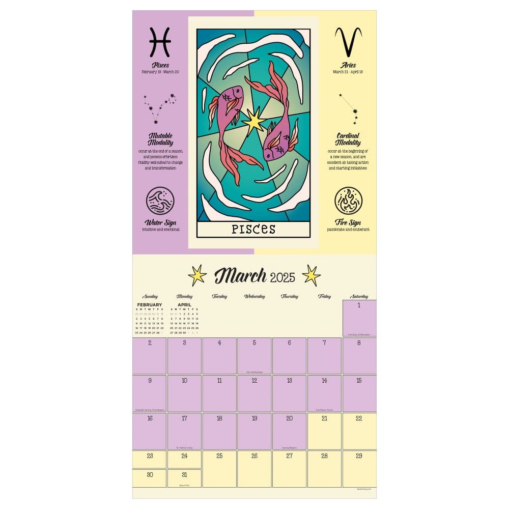 Year Of Astrology 2025 Wall Calendar interior