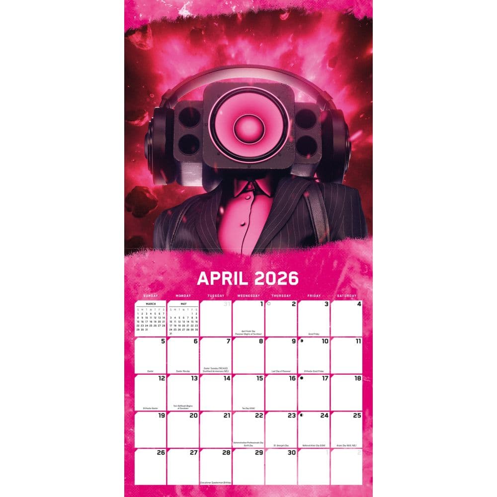 Skibidi Toilet 2026 Wall Calendar Second Alternate Image