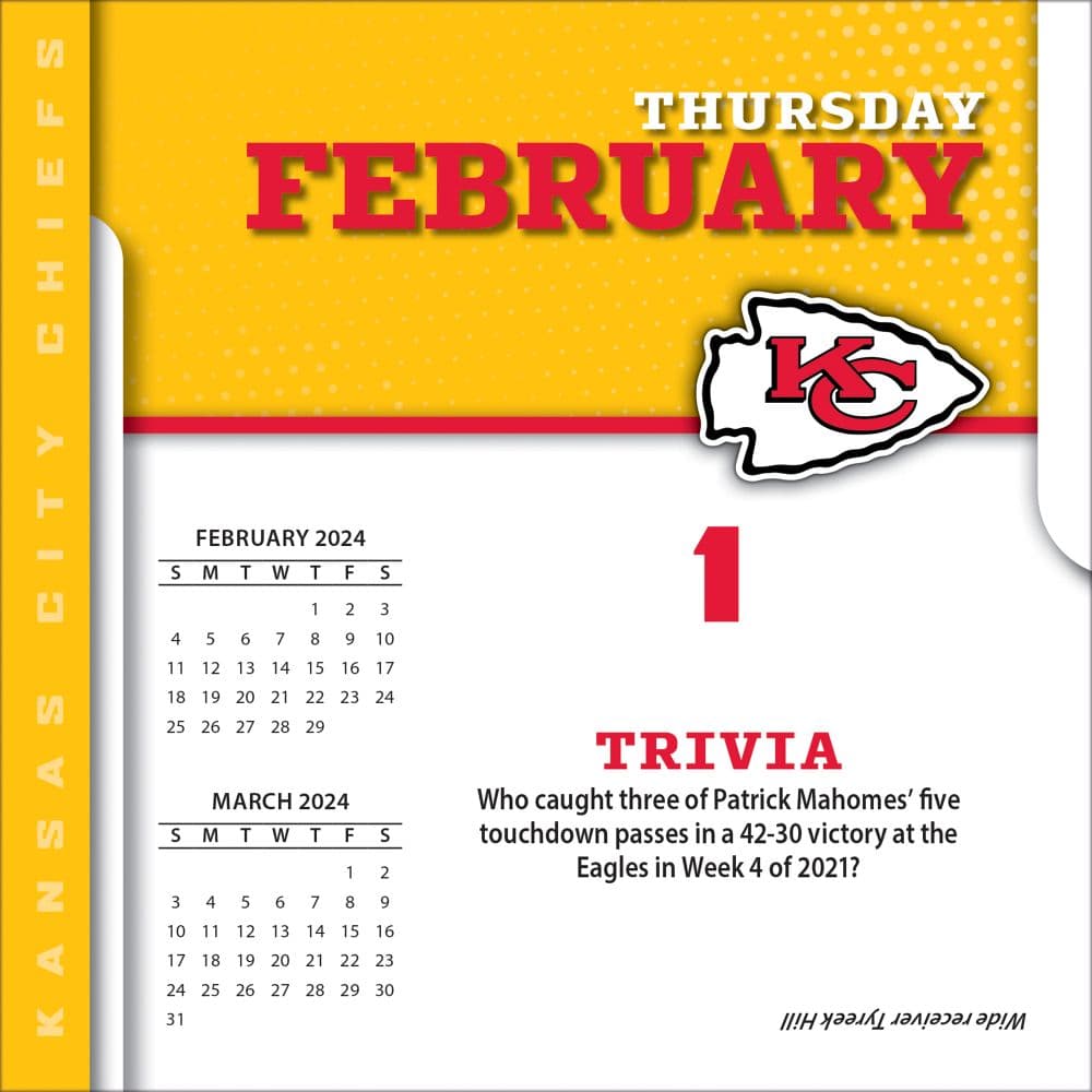 Kansas City Chiefs 2025 Desk Calendar