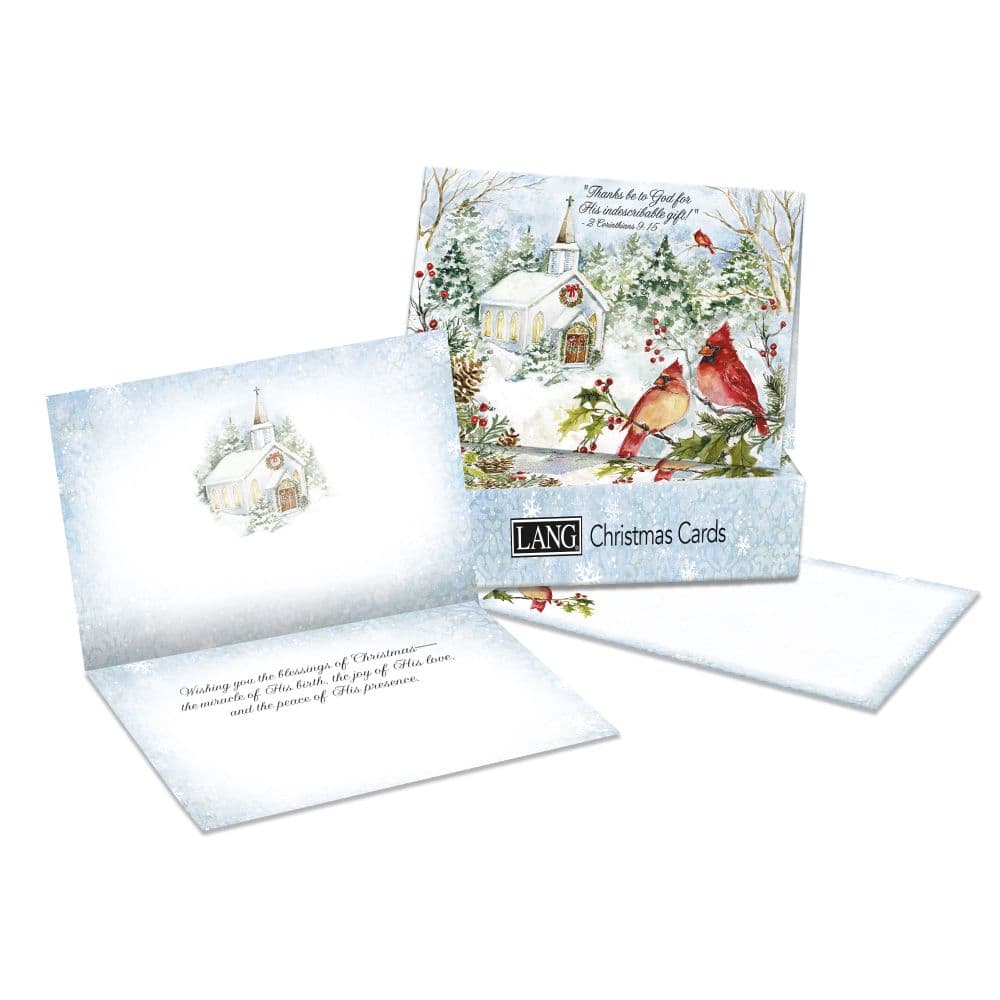 Snowy Chapel Petite Christmas Cards Third Alternate image
