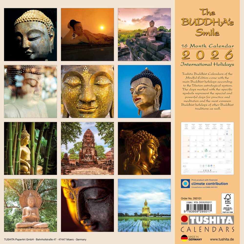 Buddhas Smile 2026 Wall Calendar First Alternate Image