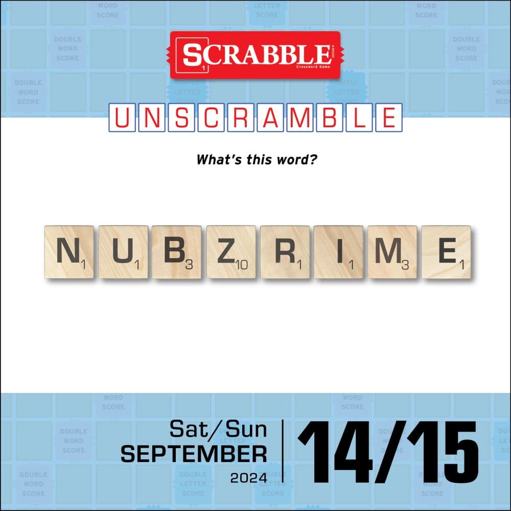 Scrabble 2024 Desk Calendar September