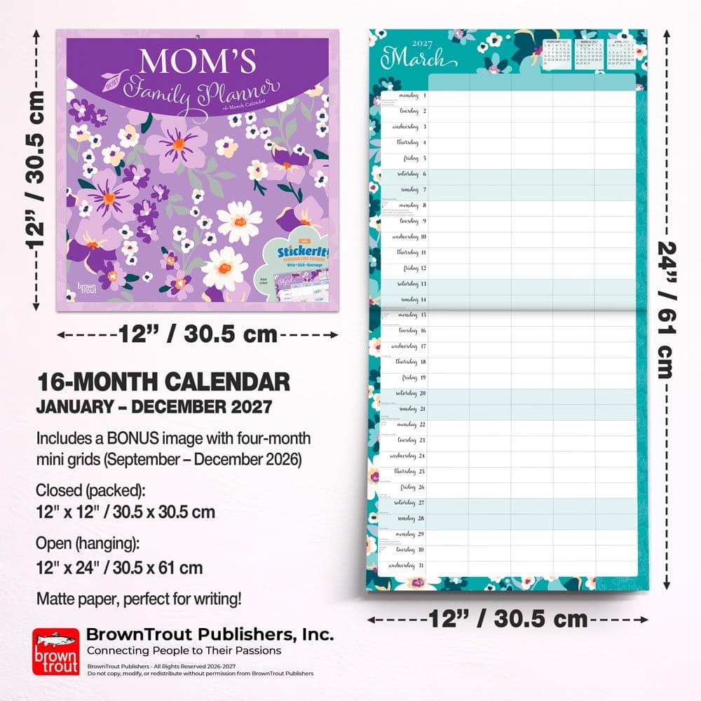 Moms Family Planner 2027 Wall Calendar Sixth Alternate Image