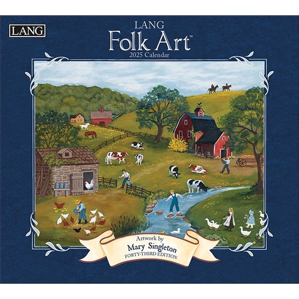 LANG Folk Art by Mary Singleton 2025 Wall Calendar