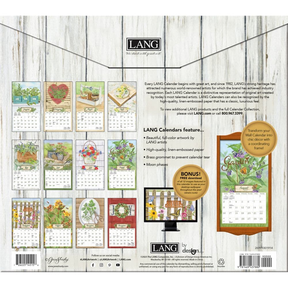 Herb Garden 2026 Wall Calendar by Jane Shasky_ALT2