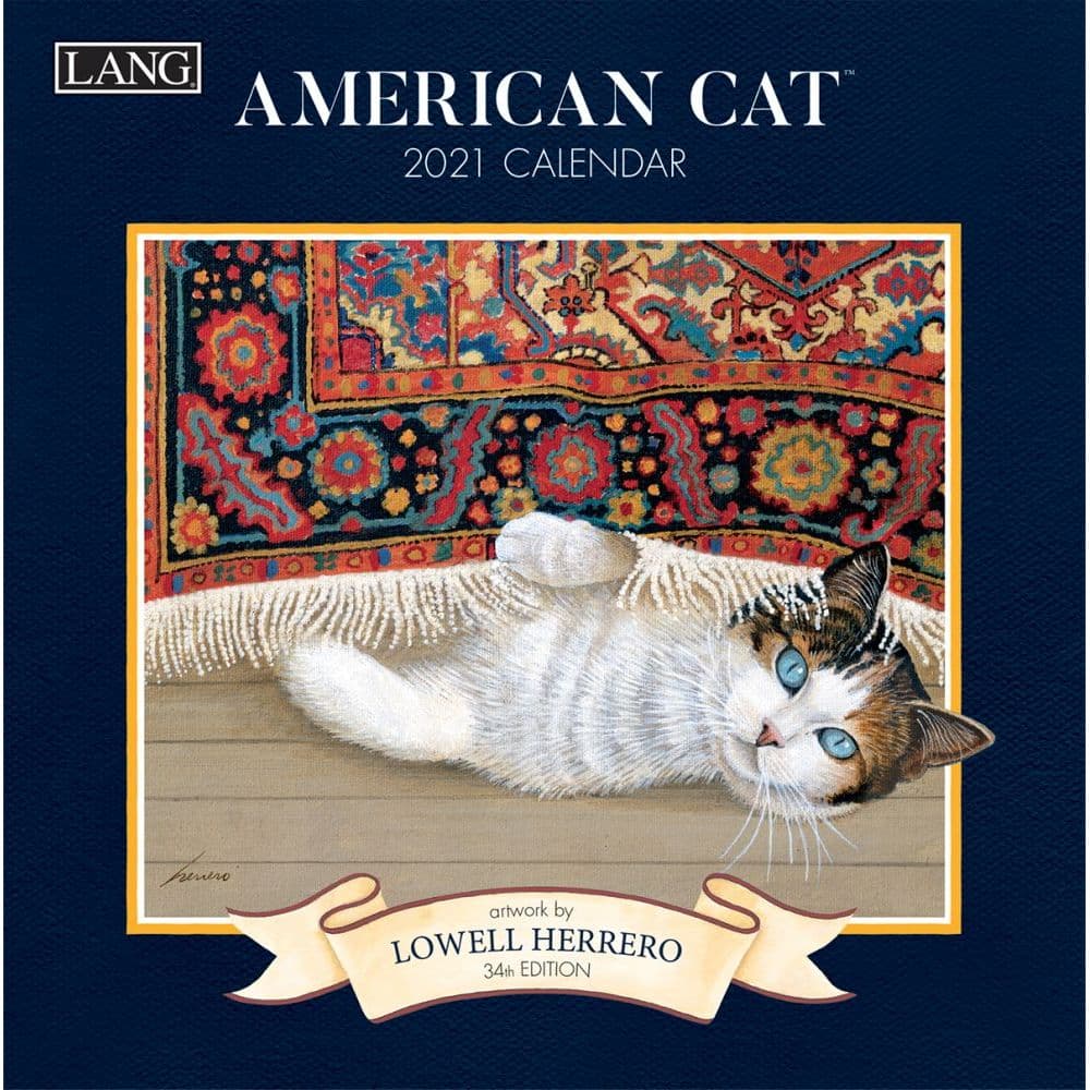 American Cat Mini Wall Calendar by Lowell Herrero