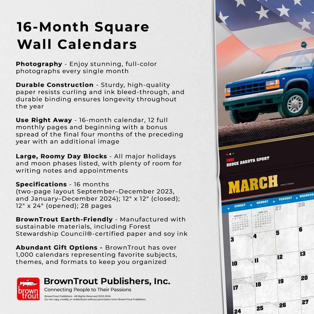 American Muscle Trucks 2024 Wall Calendar Fourth Alternate Image width=&quot;1000&quot; height=&quot;1000&quot;