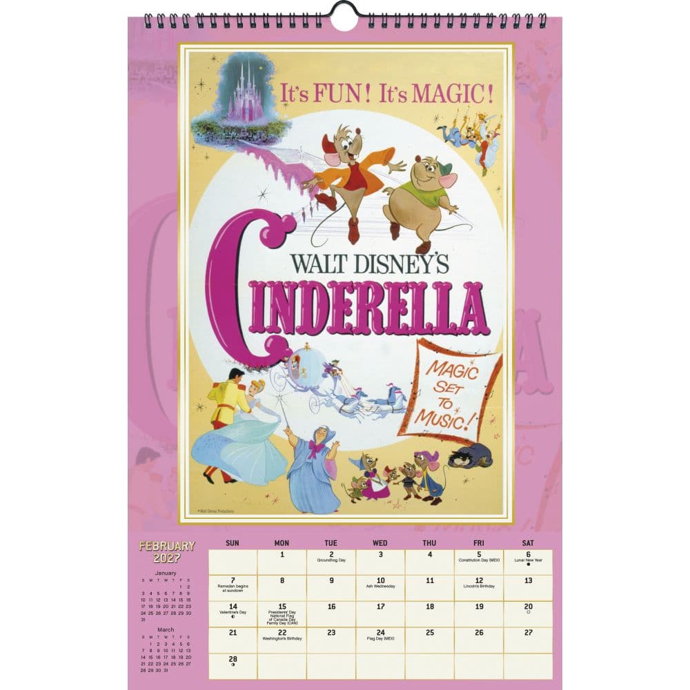 Disney Classic Poster 2027 Slim Wall Calendar Third Alternate Image